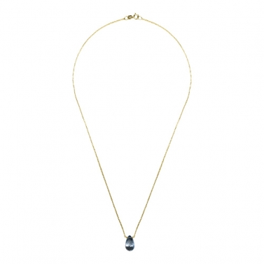 COLLAR ORO Y AGUAMARINA